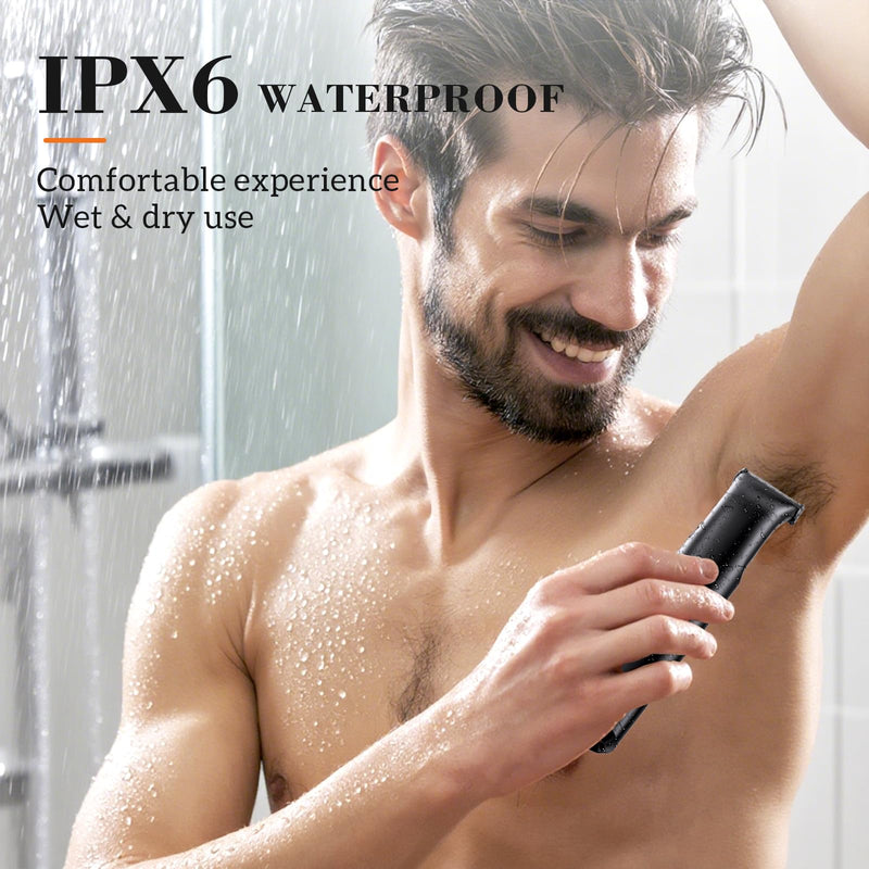 [Australia] - Manscape 3-in-1 Body Hair Trimmer for Men, Double-Sided Intimate Razor & Ball Trimmer in Pubic/Groin, Waterproof Body Shaver Grooming Kit with LED Display Travel Lock, Gifts for Him Dad 