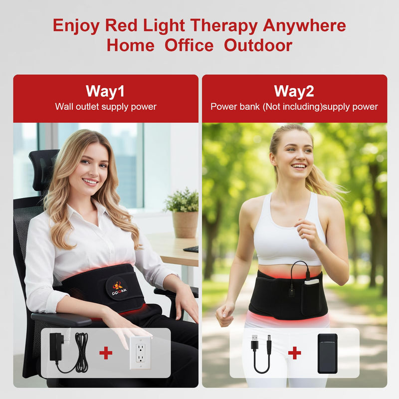 Red Light Therapy for Body,120 LEDs Infrared Light Therapy Wrap Belt for Waist,Upgraded 3 in 1 Led Beads,660nm Red Light &850nm Near Infrared Light Device for Back with Timer 120LEDS