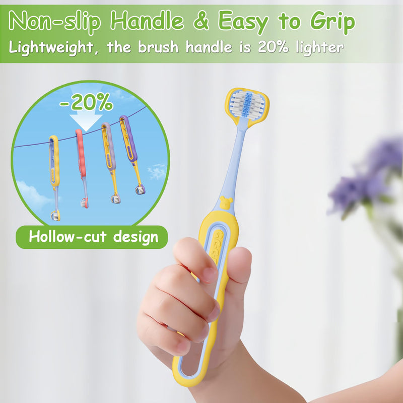[Australia] - Toddler Toothbrush 8 Pack, Soft Baby Toothbrush Efficient 3 Sided Kids Tooth Brush for Ages 1-12 Years, Infant Training Tooth Brush Complete Tooth and Gum Care, Easy to Grip(Patent) 