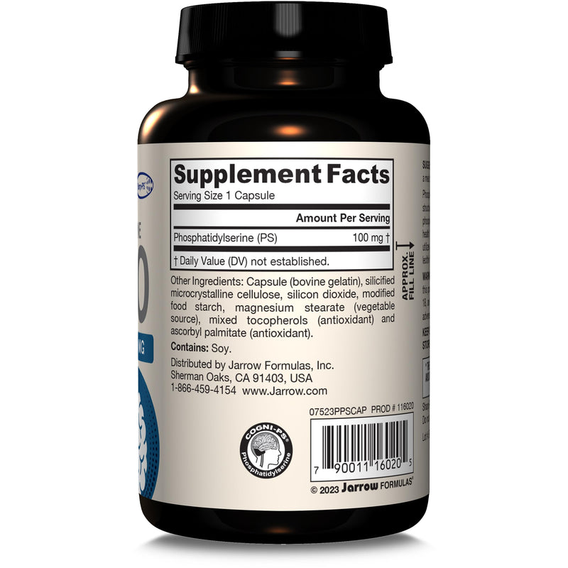 [Australia] - Jarrow Formulas PS100 Phosphatidylserine, 100 mg, Dietary Supplement for Brain Health and Cognition Support, 120 Capsules, Up To a 120 Day Supply 120 Count (Pack of 1) 