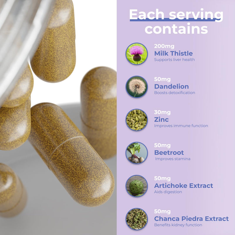 [Australia] - Liver Shield & Cleanse | Herbal Liver Cleanse Detox & Repair Supplement | Milk Thistle & Artichoke Extract Supplements | Fatty Liver & Health Support | 60 Capsules for Men and Women 1 