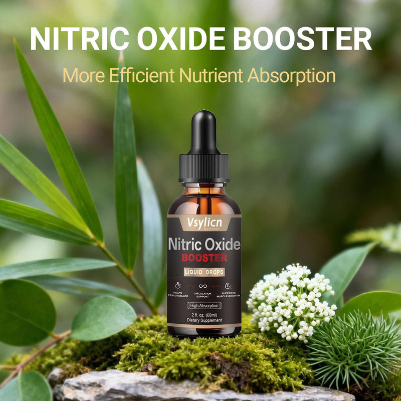 Nitric Oxide Supplements for Men, Nitric Oxide Booster with L-Arginine, L-Citrulline | Energy, Circulation & Muscle Recovery | Pre Workout for Men & Women | Endurance & Performance | 60ml Vegan