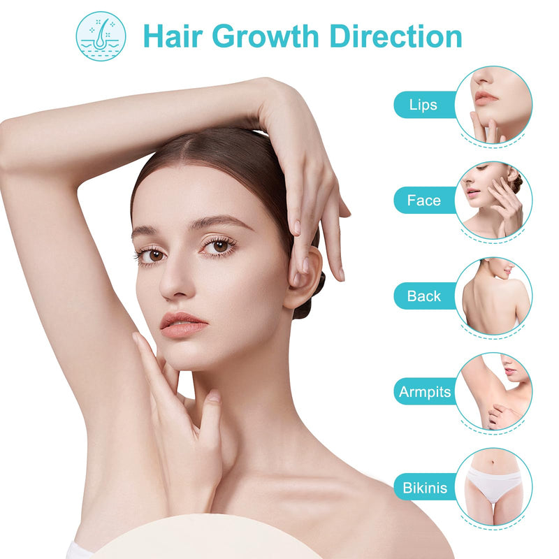 [Australia] - Facial Hair Removal for Women, Portable Women Facial Epilator, Painless Electric Hair Removal Device for Face, Upper Lip & Chin, USB Rechargeable, White 