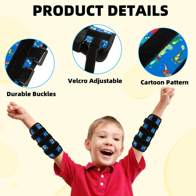 [Australia] - 2 Pcs Thumb Sucking Deterrent, Dinosaur Elbow Thumb Guard for Thumb Sucking, Nail Biting Treatment for Kids Prevention Anti Nose Picking for Boys Girls Finger Sucking Prevention Blue 