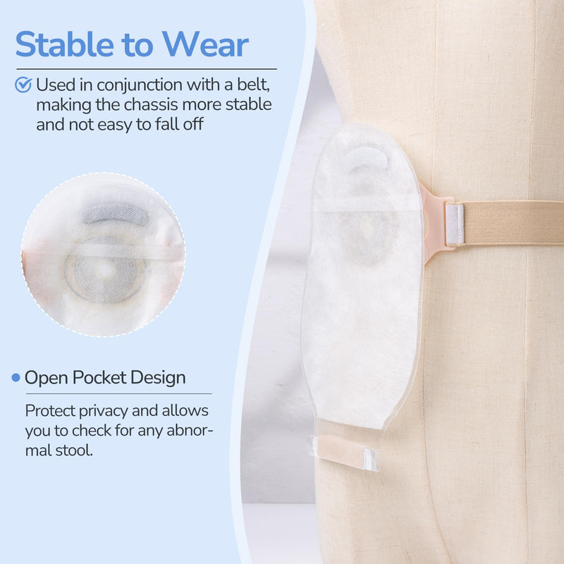 [Australia] - 20 Pack Colostomy Bags Ostomy Supplies, One-Piece Colostomy Bags, 10-66mm Cut-to-Fit Drainable Ostomy Bag with Waistband for Ileostomy Stoma Care White 