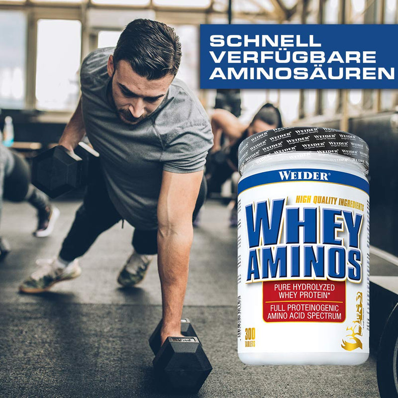Weider Whey Amino Hydrolyzed Protein Powder,, Build Muscle and Strength, 300 tablets Unflavoured 300 Count (Pack of 1)