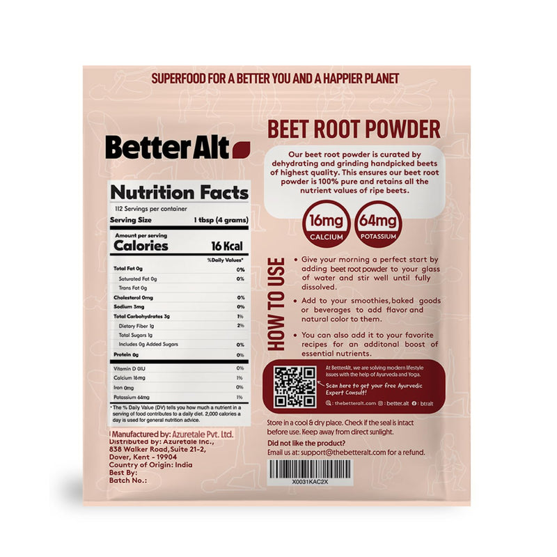 [Australia] - Beet Root Powder - 16oz, 100% Natural Nitric Oxide Booster, Beet Juice Powder, Superfood for Healthy Heart, Beets Powder Supplement, Beetroot Powder, 112 Servings,1lb 1 Pound (Pack of 1) 