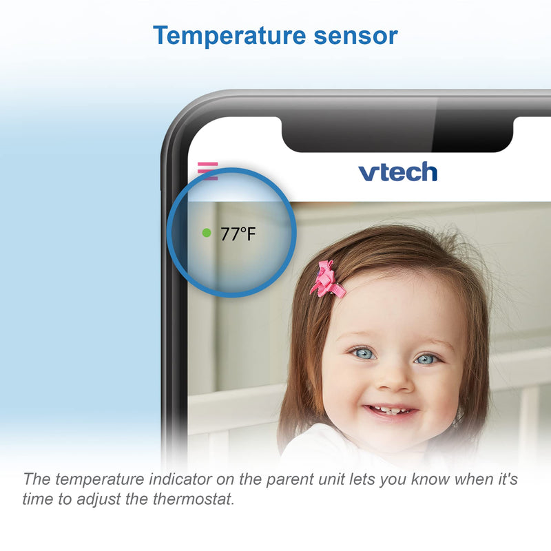 [Australia] - VTech RM9751 Yellow Daisy Smart Wi-Fi Baby Camera, iOS & Android Enabled, 1080p Full HD, Privacy Mode Cover, Night Light, Soothing Sounds & Lullabies, Two-way Intercom,Temperature Sensor, Night Vision 