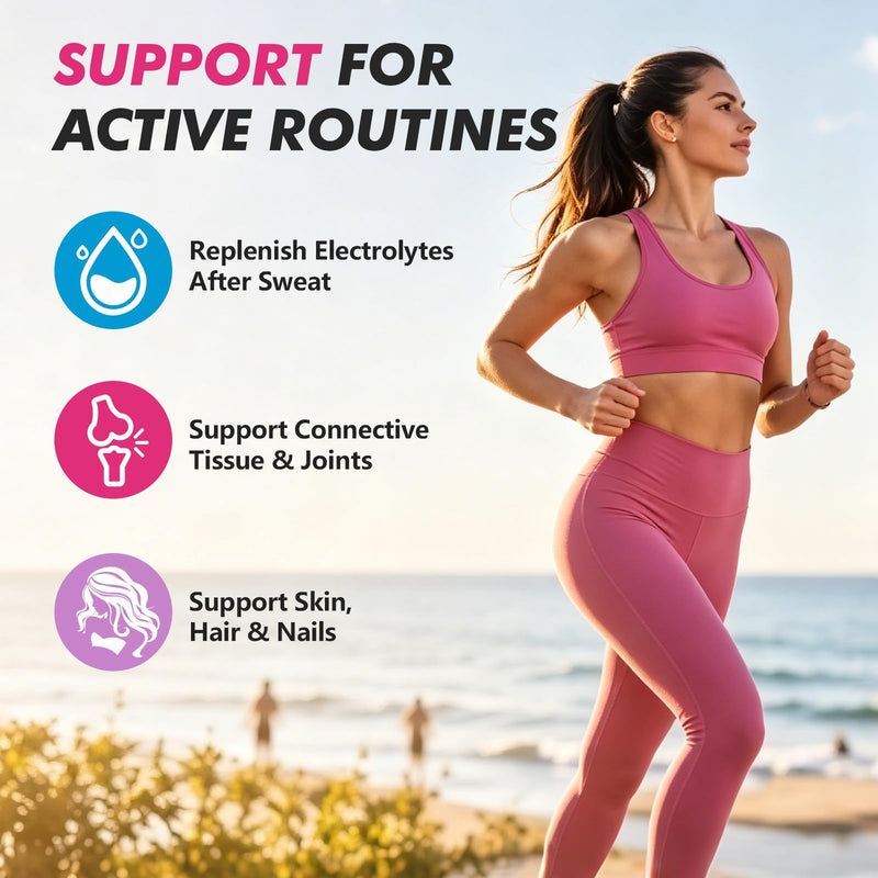 Collagen Electrolyte Powder, 10g Collagen, Tropical Fruit, 15 Ct | Zero sugar drink mix packets for post-workout hydration and recovery, with 5 vitamins, glutathione, joint and skin support