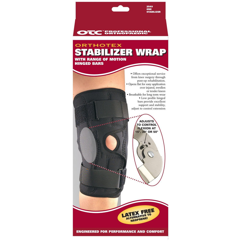 [Australia] - OTC Knee Stabilizer Wrap, ROM Hinged Bars, Orthotex, 5X-Large Black 