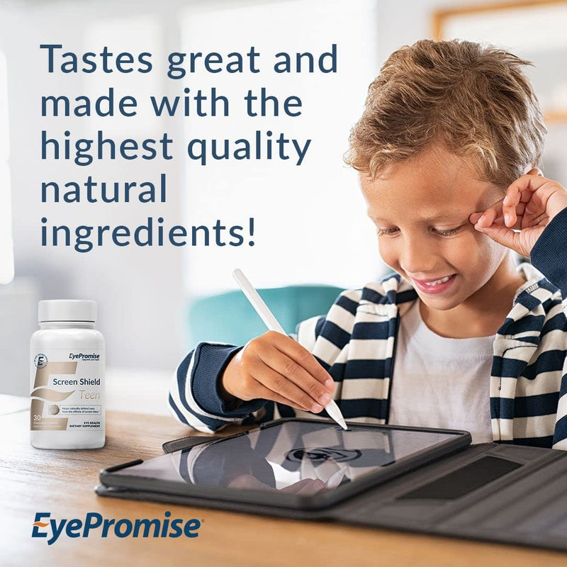 [Australia] - EyePromise Screen Shield Teen Chewable Eye Vitamin - Screen Time Protection Vitamins for Kids Ages 4-17 Including Preschool, School Age, and Adolescent Phases – No Yeast or Gluten 
