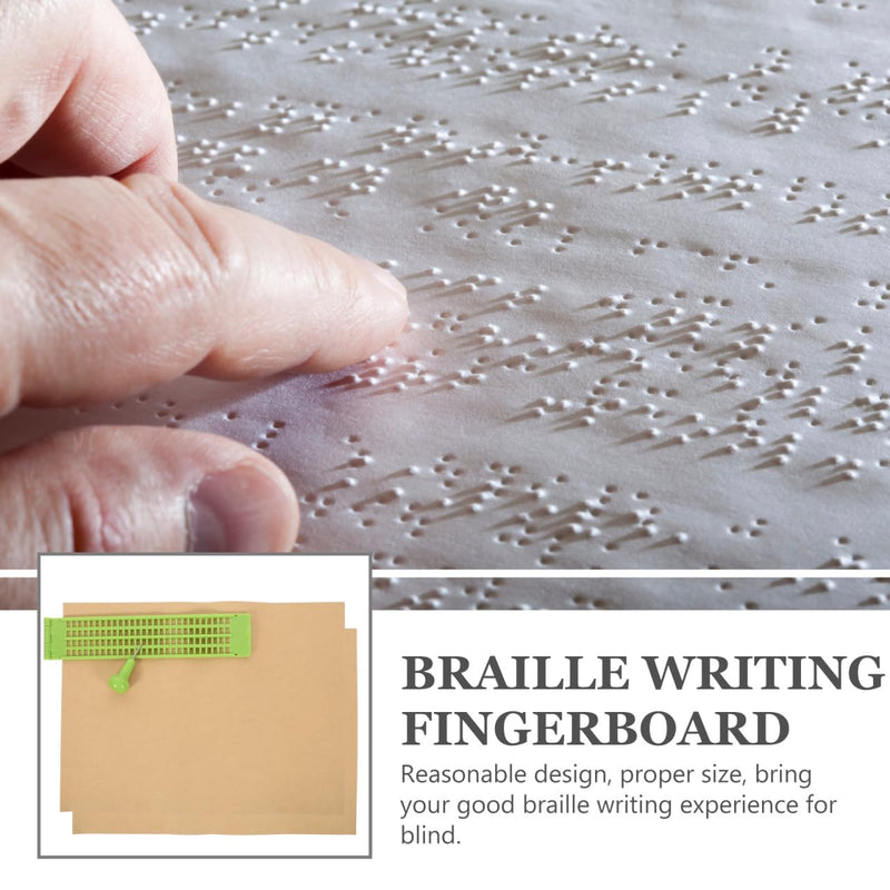 Reusable Braille Writing Kit with Stylus Pen and Practice Sheets Portable Plastic Braille Board for Blind Learning and Daily Writing Aid
