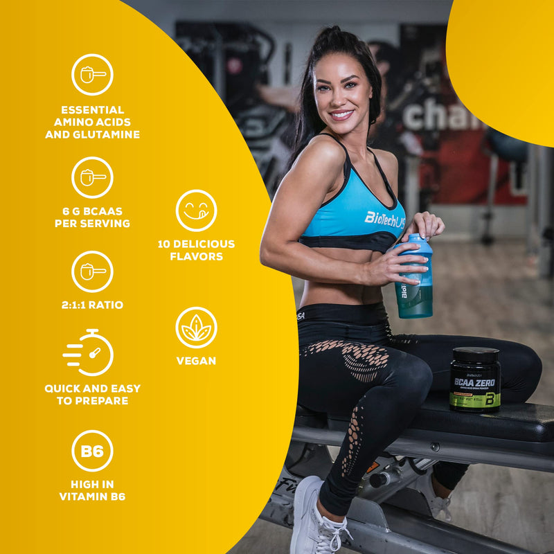 BioTechUSA BCAA Zero | Essential Amino Acid Powder | 6g BCAA with Instant L-Leucine | Vegan | Sugar-Free, Lactose-Free, Gluten-Free, 360 g, Orange