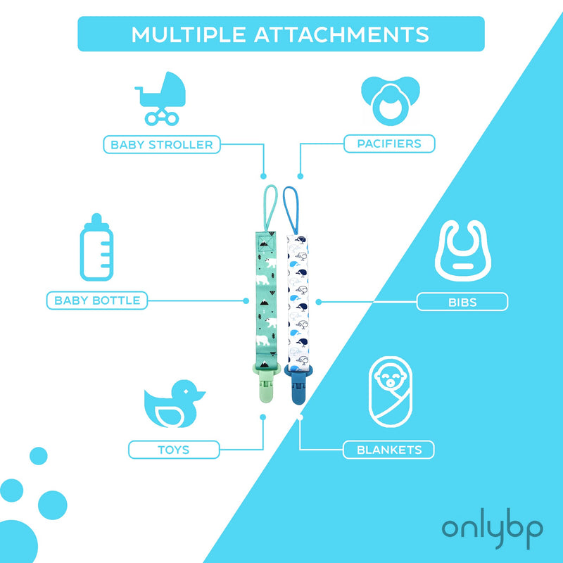 [Australia] - OnlyBP® Set 6 Baby Pacifier Holder Clip - Pacifier Clip for Boys and Girls Fits for Most Pacifiers - Protects Your Baby - Binkie Styles & Baby Teethers & Toys and Gift 