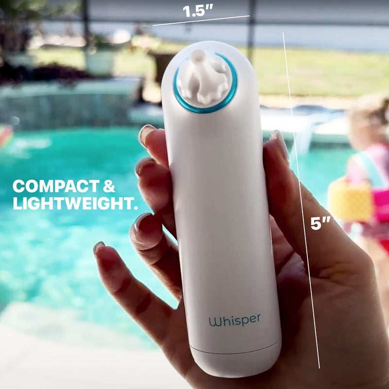[Australia] - Whisper Ear Dryer | USA | Rechargable Ear Water Drying Aid with Red Light Therapy Delivers Gentle Warm Air to The Ear to Combat Annoying Swimmers Ear Infections as an Ear Fluid Remover 