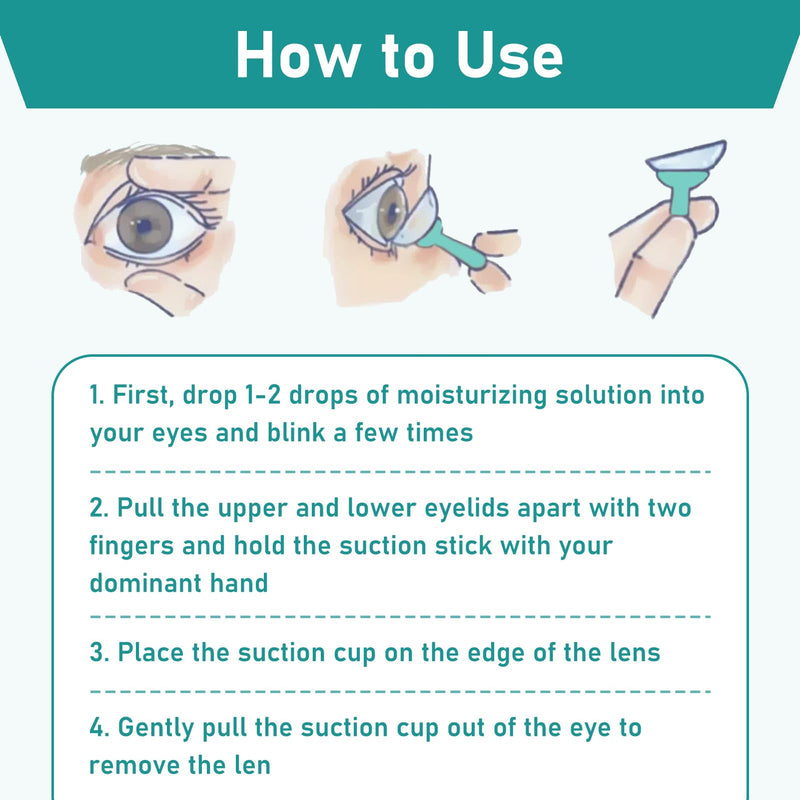 [Australia] - Pack of 4 contact lens insertion aids, contact lens remover, contact lens sucker, silicone base, transparent case, for soft and hard lenses, for safe, hygienic lens management on the go 