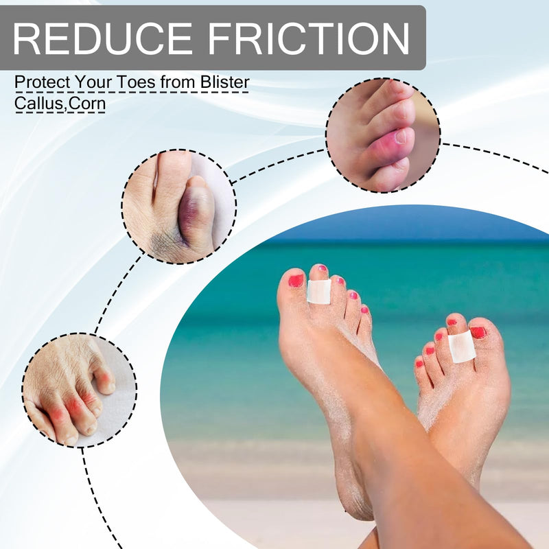 [Australia] - Gel toe caps, pack of 16 toe protection, silicone toe cuffs, breathable finger protection, small toe protection, toe divider, toe protector for toe friction relief, white 