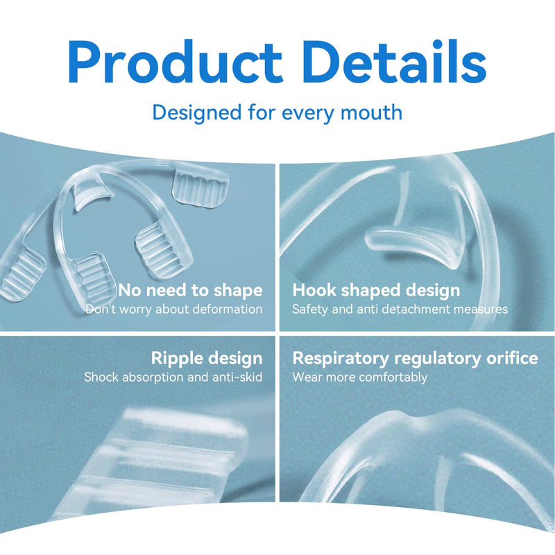 Mouth Guard for Grinding Teeth at Night, 6 Pack Nightguards for Teeth Clenching for Sleeping Bite Guard for Teeth Adults, No Boiling or Molding, Universal Size One Size Fits All