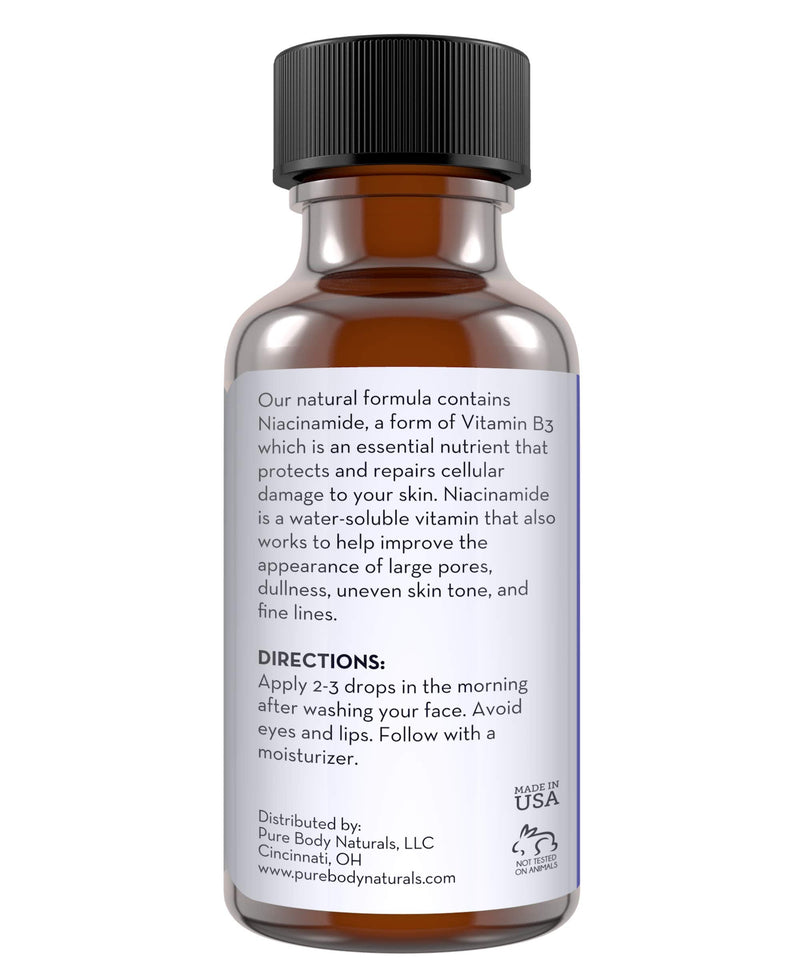 Niacinamide Serum for Face & Body - Vitamin B3, Pore Minimizing, 1 fl oz | Lightweight, no-flush topical that hydrates and evens skin tone and texture for a fresher, smoother-looking complexion