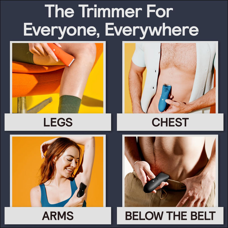 [Australia] - MERIDIAN Body Hair Trimmer for Men and Women - No Nick, No Cut, No Razor Burn Pubic, Groin and Body Shaver - Waterproof & Rechargeable Electric Full Body Groomer - Sage 