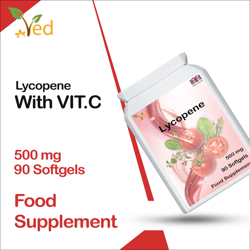 Ved Lycopene 500 mg | 90 softgel, 6 Month Supply.(Pack of 2)