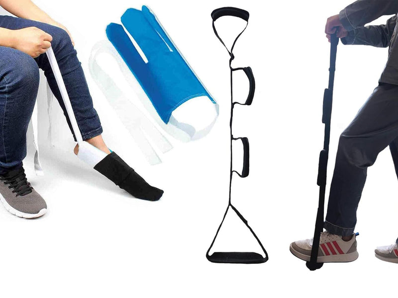 Hip Replacement Kit - Including Sock Aid, Leg Lifter Strap and Pants Assist for Easy Movement and Comfort After Surgery. Perfect for Recovery!