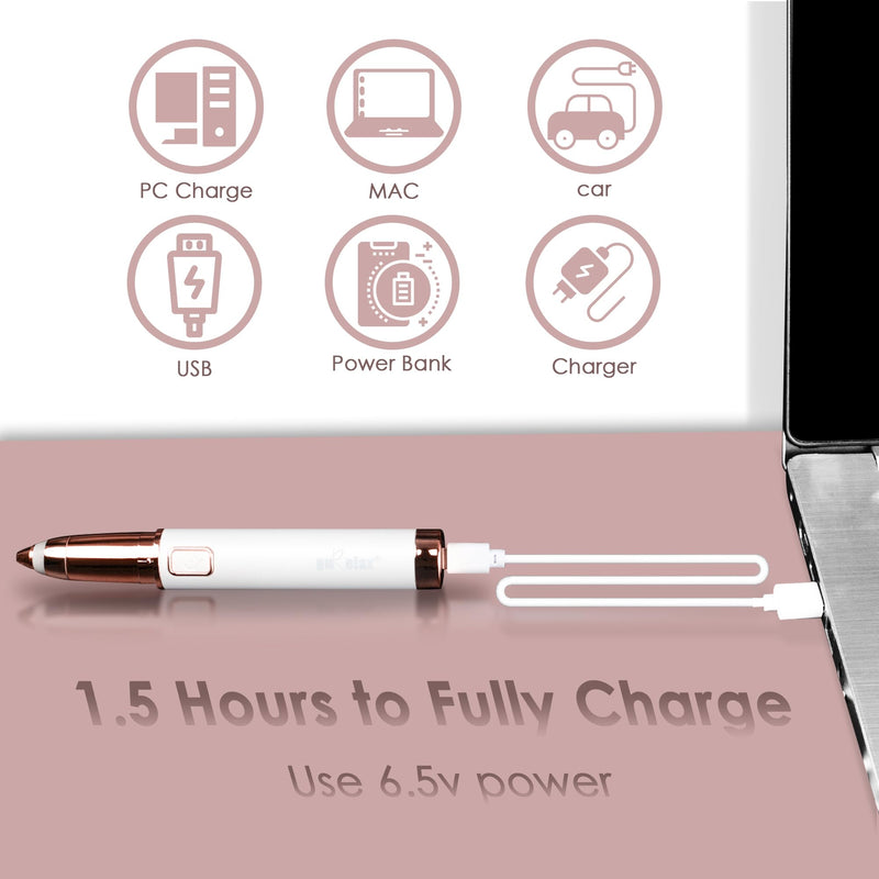 [Australia] - Gurelax eyebrow trimmer, electric USB rechargeable eyebrow trimmer epilator, LED light, painless eyebrow epilator with 2 replacement heads, eyebrow razor for women 