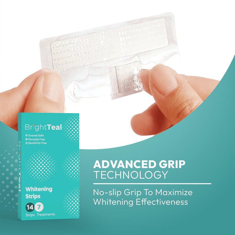 [Australia] - BrightTeal Teeth Whitening Strips - 7 Treatments 14 Total Strips - Enamel Safe, Peroxide Free, Reactive Oxygen Pap+ - Whitening Without The Sensitivity 