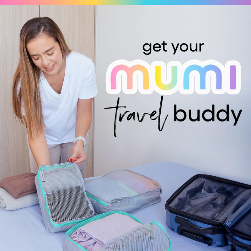 MUMI Packing Cubes for Travel - 5 Set Luggage Organizer Bags, Pink | Travel organizer bags for suitcases, carry on and backpack; holds clothes, kids items and accessories