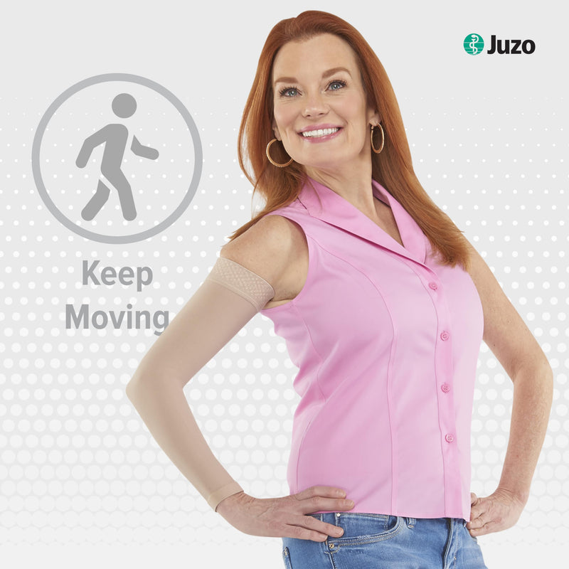 [Australia] - Juzo Soft 2001 20-30mmhg Standard Armsleeve with Silicone Top Band for Women, Regular 2 (II) Beige 