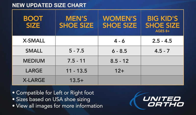 United Ortho Air Cam Walker Fracture Boot Liner, X-Small Black