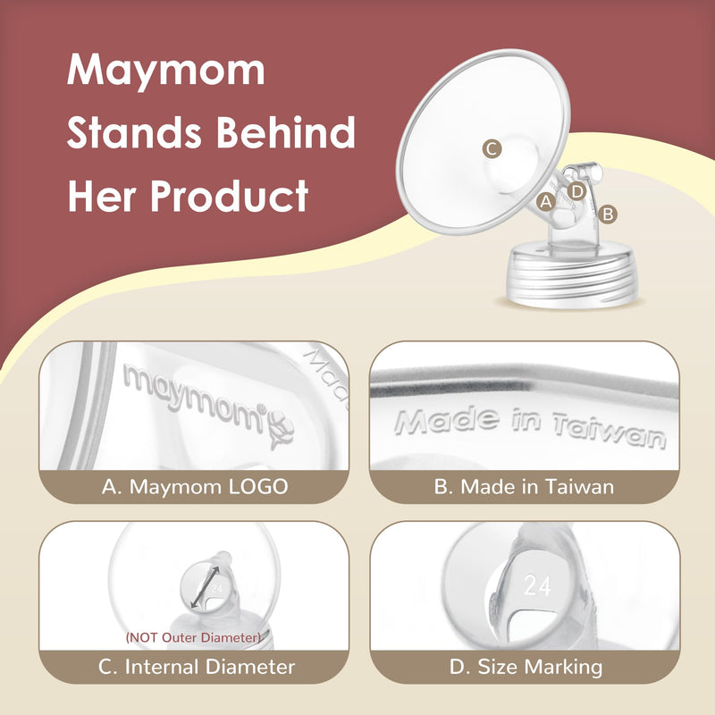 [Australia] - Maymom Wide Neck Pump Part Compatible with spectra S1/S2 Pumps; Incl Wide Mouth Flange; Not Original Spectra Flange; Replaces Spectra Shield (19 mm Two Flanges) Two Flanges Clear 19 mm 
