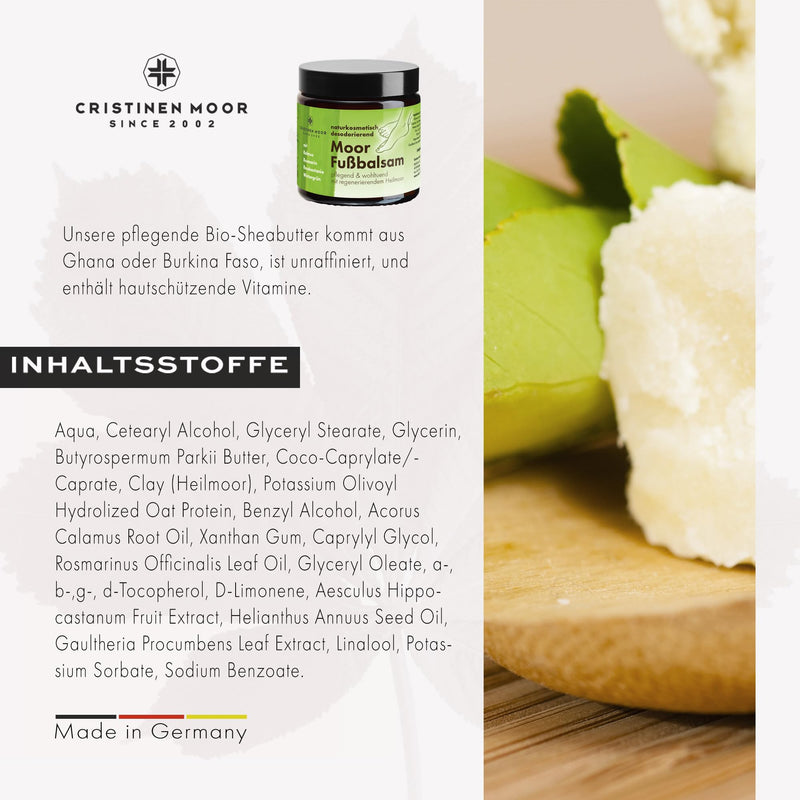 [Australia] - CristinenMoor Moor foot balm with natural moor for daily foot care against foot odor, foot cream for athlete's foot, natural cosmetic foot care cream rich in shea butter for very dry foot skin 