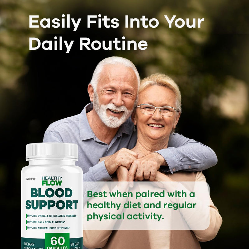 (5 Pack) Healthy Flow Blood Support - HealthyFlow Support Supplement Capsules Daily Premium Advanced Formula Pills - Maximum Strength, Vitamins for Overall Health & Wellness, 300 Capsules for 5 Months