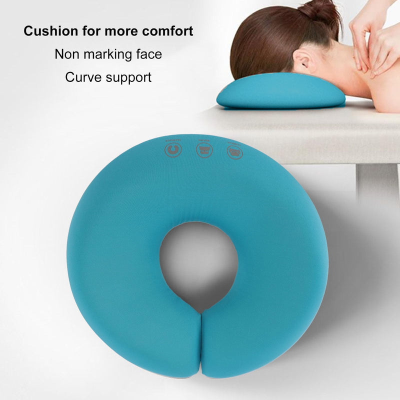 Ymiko Massage Pillow, Soft Neck Head and Back Support After Surgery Face Down Prone Cushion Bed Headrest Pillow for Sleeping Contoured Home Massage Headrest (Green) Green