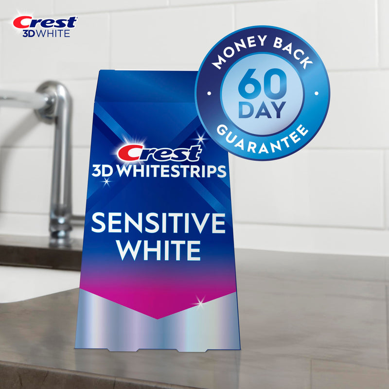 [Australia] - Crest 3D Whitestrips Sensitive At-Home Teeth Whitening Kit, 18 Treatments, Gently Removes 15 Years of Stains, Crest Whitestrips, Teeth Whitening Kit 