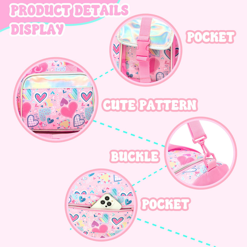 Duffle Bag for Kids Travel Bag for Girls Dance Bags for Kids Overnight Bags for Teen Girls with Shoe Compartment S-Love Pink Flower