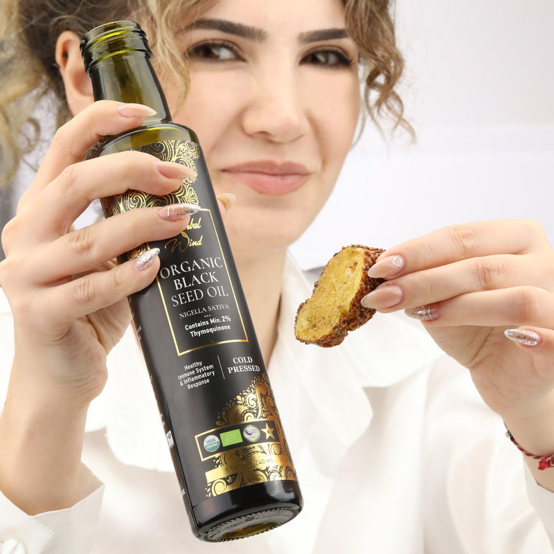 [Australia] - Herbal Wind Black Seed Oil: Cold Pressed USDA Organic Black Seed Oil Liquid - Turkish Nigella Sativa Black Cumin Seed Oil with Min. 2% Thymoquinone for Immune Support, Joint Health and More - 8 Fl Oz 