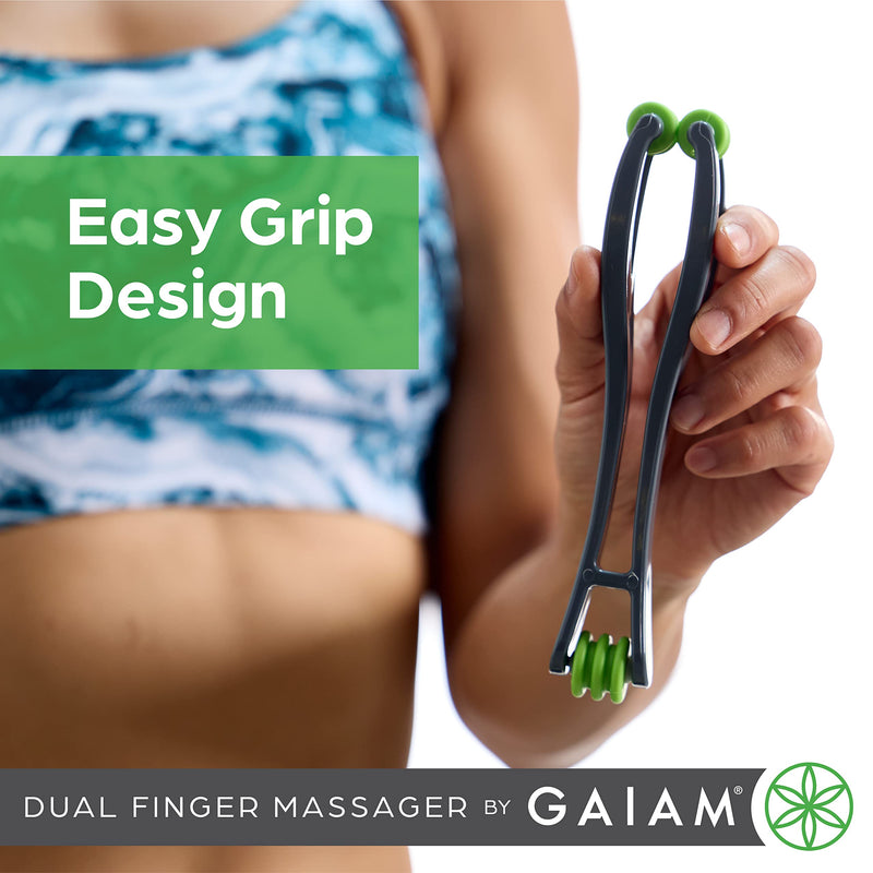 [Australia] - Gaiam Finger Massager Dual-Sided Hand Massage Roller Tool for Circulation, Stress, Arthritis and Hand Pain Relief 