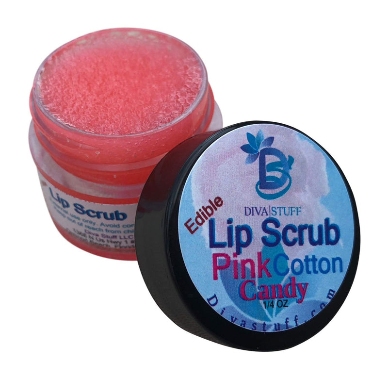[Australia] - Diva Stuff Ultra Hydrating Lip Scrub for Soft Lips, Gentle Exfoliation, Moisturizer & Conditioner, Pink Cotton Candy – ¼ oz (Made in the USA) 