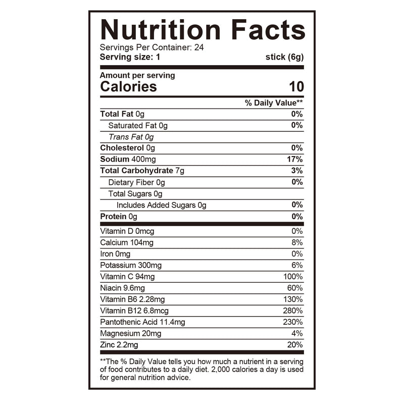 Electrolyte Powder Sachets – Sugar Free Hydration Drink Mix with 7 Essential Electrolytes & B Vitamins – Low Calorie, Vegan, Gluten Free – 24 Pack, Mixed Fruit Flavours