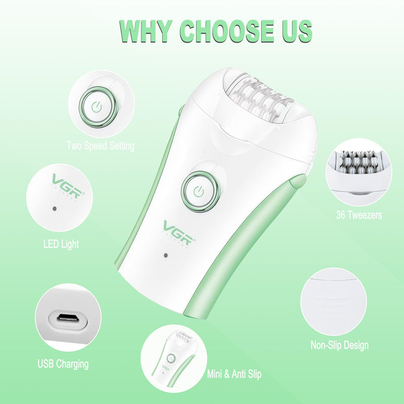 [Australia] - Epilators Hair Removal for Women, Glabrouse Skin Facial Hair Removal, Facial Hair Epilator with Eyebrow Trimmer for Women Face Sensitive Skin for Bikini, Face, Arm, Legs, Armpits, Green 