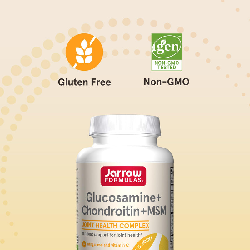 [Australia] - Jarrow Formulas Glucosamine + Chondroitin + MSM Capsules, Joint Support Supplement with Vitamin C and Manganese, 240 Capsules, 60 Day Supply 240 Count (Pack of 1) 