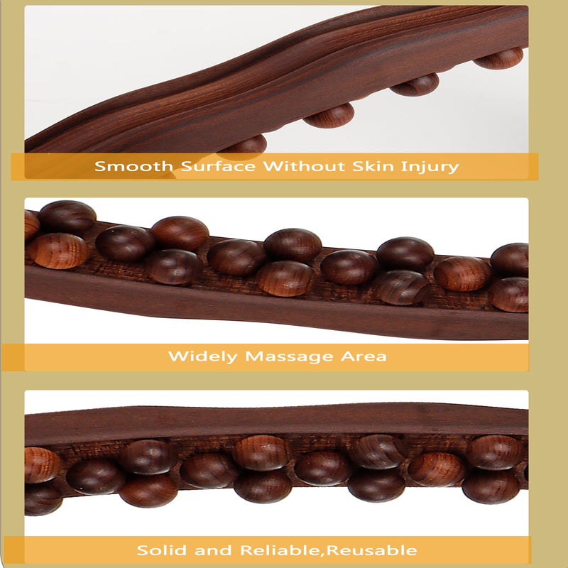 [Australia] - Guasha Wood Massage Stick Tools,31 Beads Back Massage Roller Stick,Lymphatic Drainage Massager for Body Shaping (31beads) 31beads 