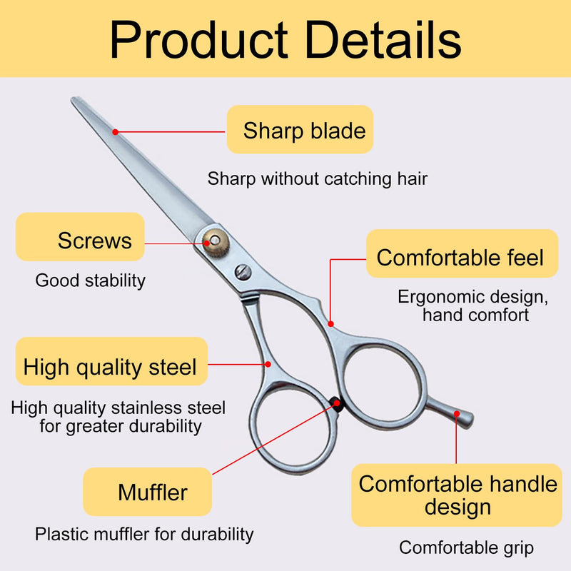 [Australia] - iCovalescent Hairdressing Scissors, Professional Hair Cutting Scissors with Comb and Leather Case for Men Women Adult Beard Scissors Hair Clippers 
