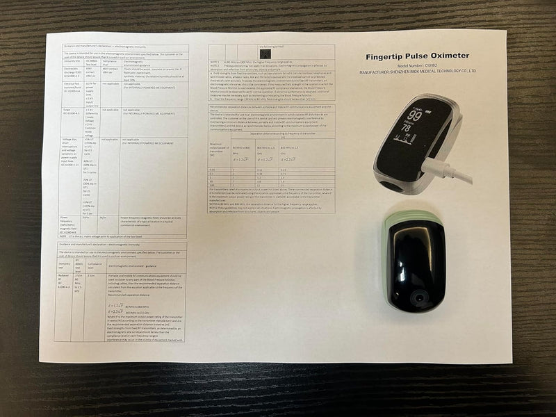 Finger Pulse Oximeter, Fingertip Blood Oxygen Saturation with Pulse Monitor, Oximeter with Lanyard, Pulse Oximeter for Sport and aviation use (LED black) LED black