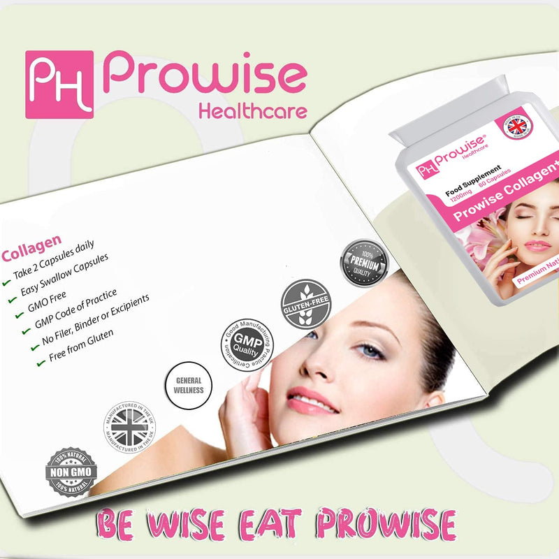 Marine Collagen+ 1200mg - 60 Capsules | No Synthetic Fillers or Binders |UK Manufactured | GMP Standards by Prowise Healthcare