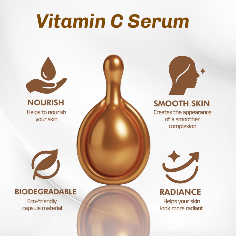 b.pure Vitamin C Concentrated Facial Serum Capsules | Even Complexion, Brightening, Firming, Anti-Aging | 40-Count Vitamin C - 40pk