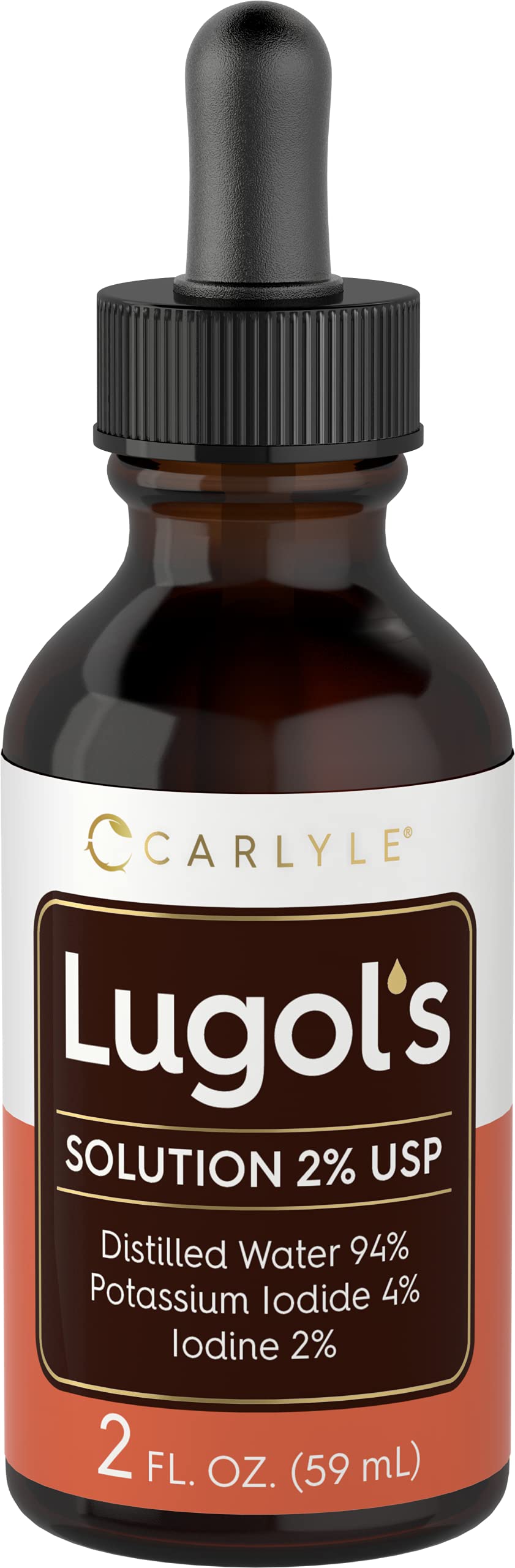 Carlyle Lugols Iodine 2 Percent 2 fl oz | Potassium Iodide and Iodine Solution 2% Liquid Drops