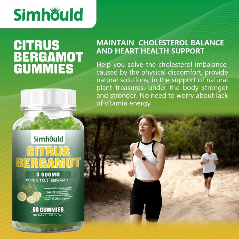[Australia] - Citrus Bergamot Gummy - Sugar-Free, No Maltitol, Supports Healthy Cholesterol Levels Already in Normal Range, Antioxidant Support with Berberine HCl, Olive Leaf Extract, and Rutin 